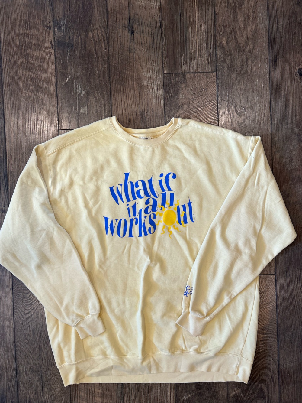 Comfort Colors Yellow Crewneck Sweatshirt with Blue & Yellow Graphic